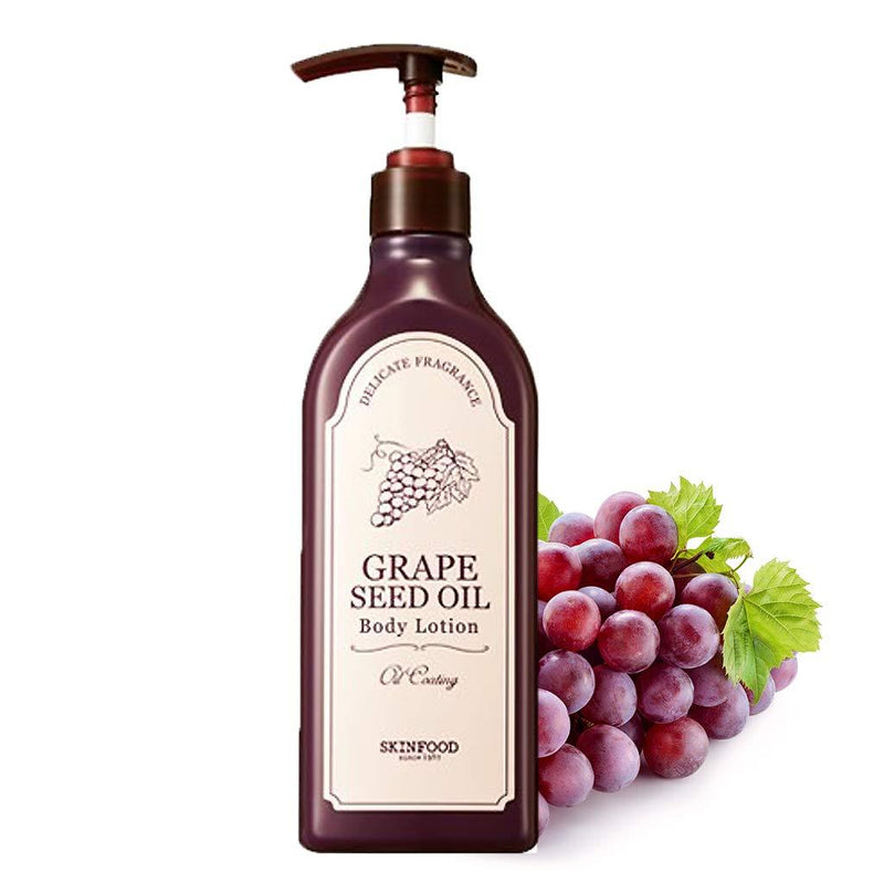 SKINFOOD Grape Seed Oil Body Lotion 11.3 fl.oz. (335ml) - Nutrient Rich Grape Seed Oil & Wine Extract Korean Body Lotion - Skin Hydrating and Soft Complexion Moisturizing Body Lotion and Cream - BeesActive Australia