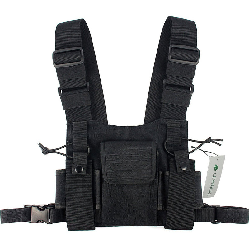 [AUSTRALIA] - Lewong Universal Radio Chest Harness Bag Pocket Pack Holster  for Two Way Radio (Rescue Essentials) black 
