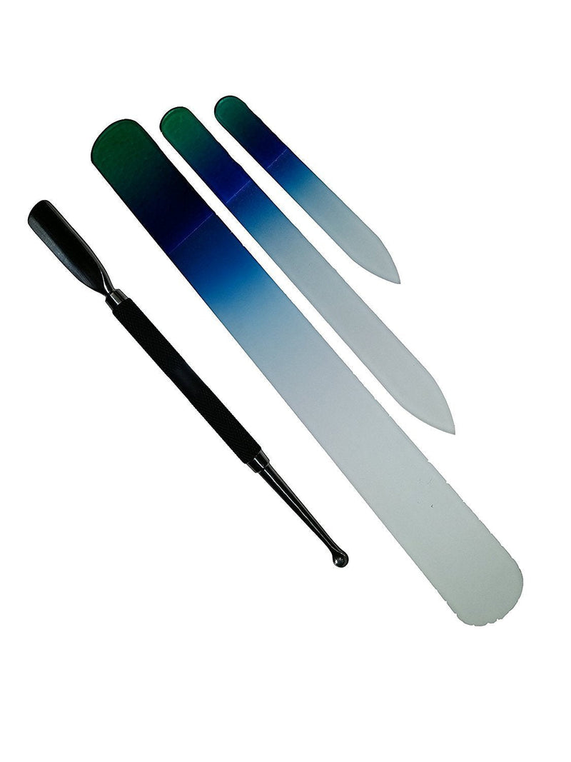 Bywabee Nail File Set and Rubber Coated Grip Cuticle Pusher and Spoon Nail Cleaner, 3 Piece - BeesActive Australia