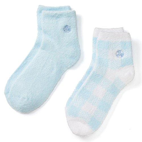 Earth Therapeutics Aloe Vera & Vitamin E Moisturizing Socks-2 Pack: Baby Blue/Plaid - BeesActive Australia