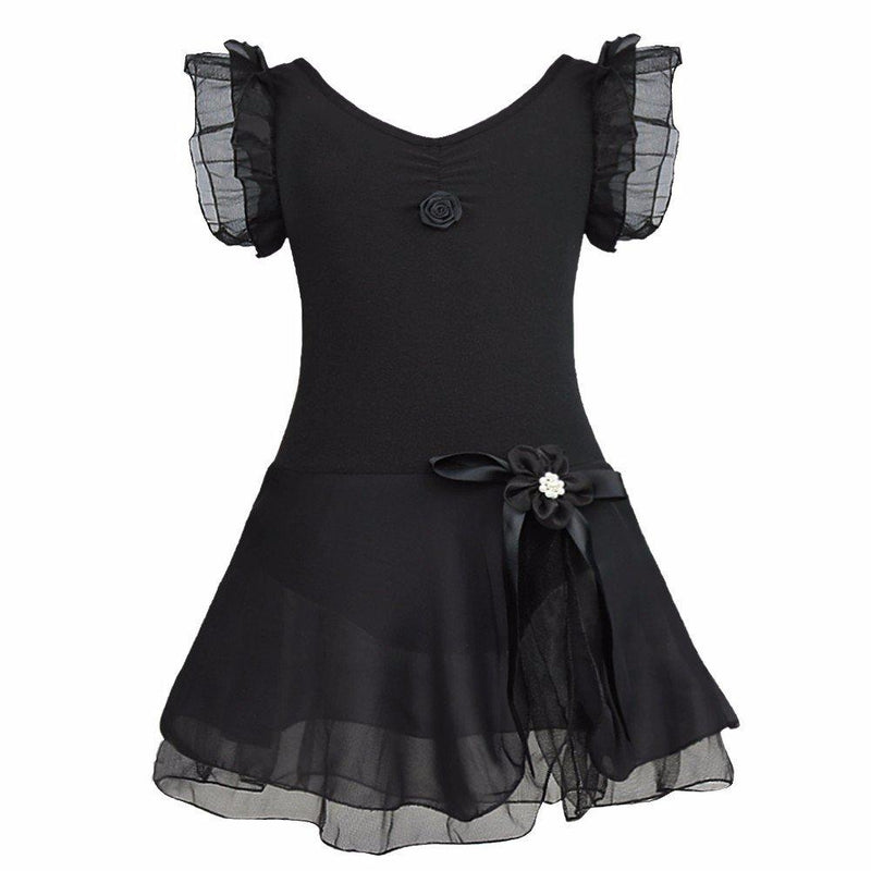 [AUSTRALIA] - FEESHOW Girls' Gymnastic Ballet Dance Tutu Dress Leotard Skirt Princess Costume Black 5-6 