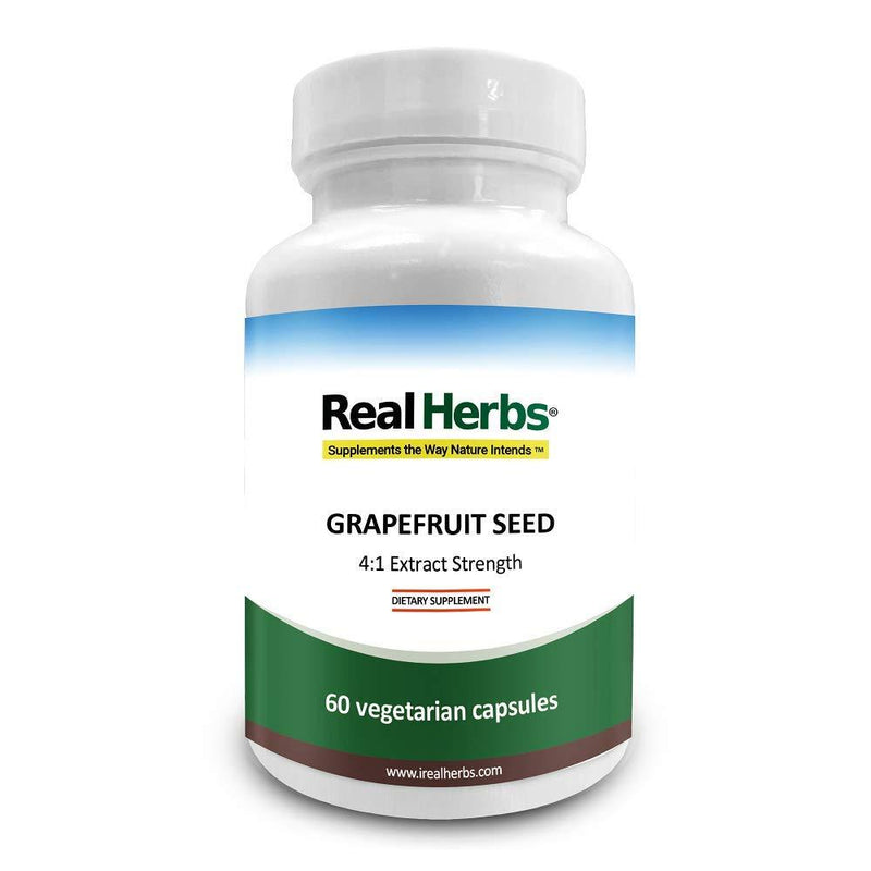 Real Herbs Grapefruit Seed Extract- Derived from 2,800mg of Grapefruit Seed with 4:1 Extract Strength - 60 Vegetarian Capsules - BeesActive Australia