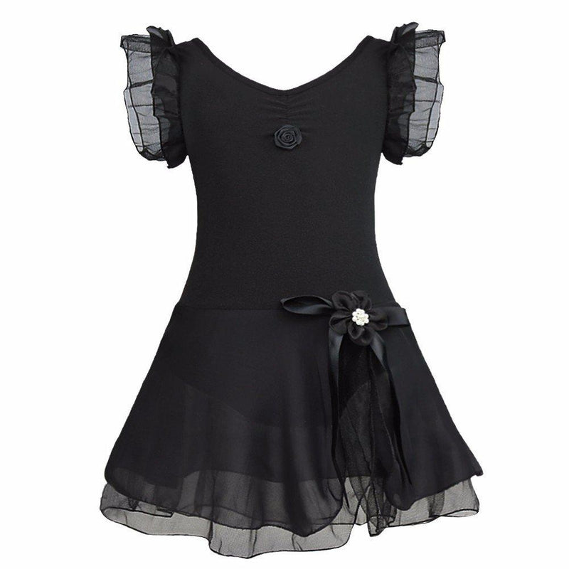 [AUSTRALIA] - iiniim Kids Girls' Ballet Dance Tutu Dress Gymnastic Leotard Outfit Chiffon Skirt Fairy Ballerina Costumes Black 10 / 12 