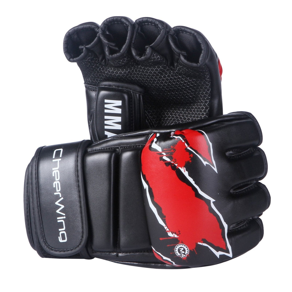 [AUSTRALIA] - Cheerwing MMA Boxing Gloves UFC Kickboxing Gloves Black Large 
