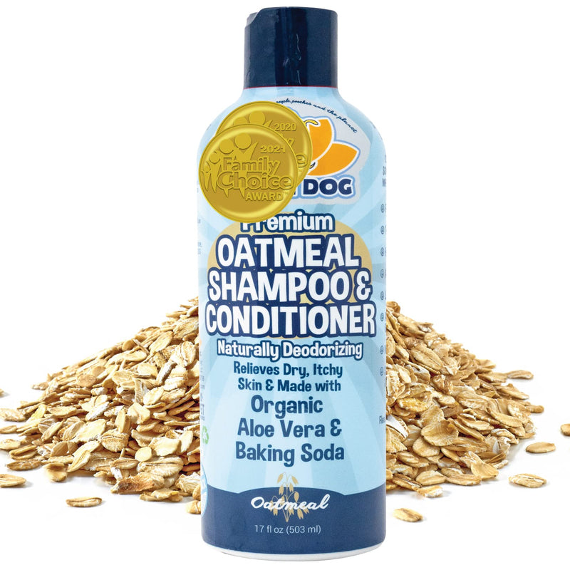 Organic Natural Oatmeal Dog Shampoo and Conditioner | Conditioning Deodorizing Formula for Dogs Cats & Pets | Treatment Wash Soothes Dry Itchy Skin | 17oz - BeesActive Australia