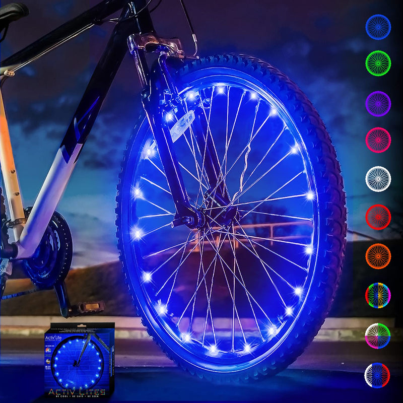 Activ Life LED Bike Wheel Lights with Batteries Included! Get 100% Brighter and Visible from All Angles for Ultimate Safety & Style (1 Tire Pack) Blue 1 Wheel - BeesActive Australia