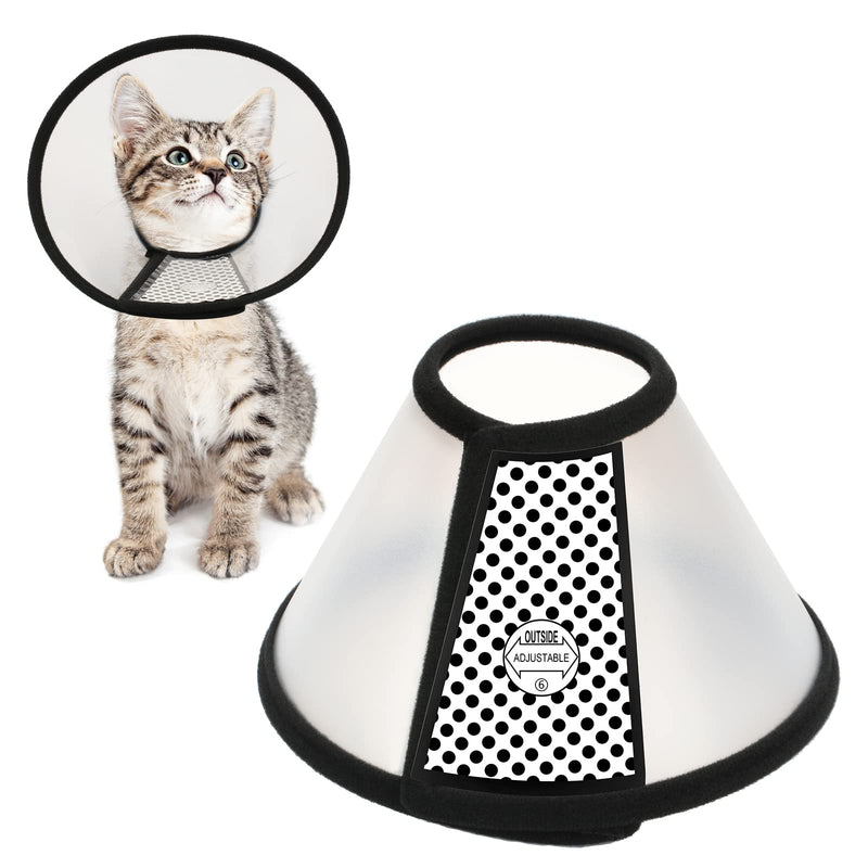 Depets Adjustable Recovery Pet Cone E-Collar for Cats Puppy Rabbit, Plastic Elizabeth Protective Collar Wound Healing Practical Neck Cover S: 7.0-8.2 IN - BeesActive Australia
