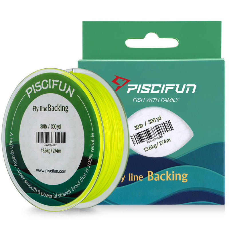 Piscifun Braided Fly Line Backing with Orange White Fluorescent Yellow Color 20lb 30lb 100yd 300yd 20lb/100yd - BeesActive Australia