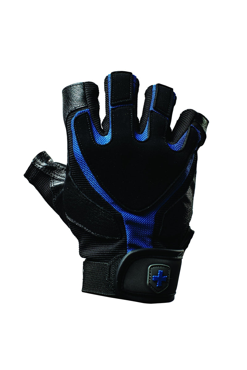Harbinger Training Grip Tech Gel-Padded Leather Palm Weightlifting Gloves Black/Blue Men's X-Large - BeesActive Australia