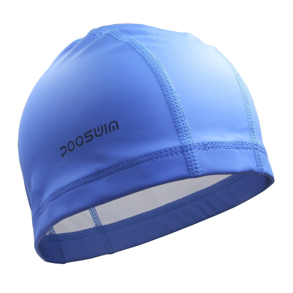 Poqswim Adult Size Swim Cap with PU Coat Can Fit Long Hair Swim Cap Blue - BeesActive Australia