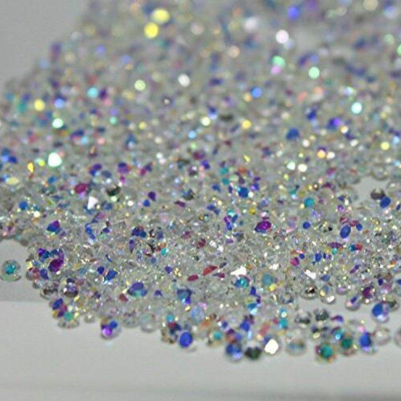 MOPRETTY 5200Pcs Mini Diamond Shining DIY Rhinestones Iridescent Crystals Need Glue Phone & Nail Art Decoration (AB Clear) - BeesActive Australia