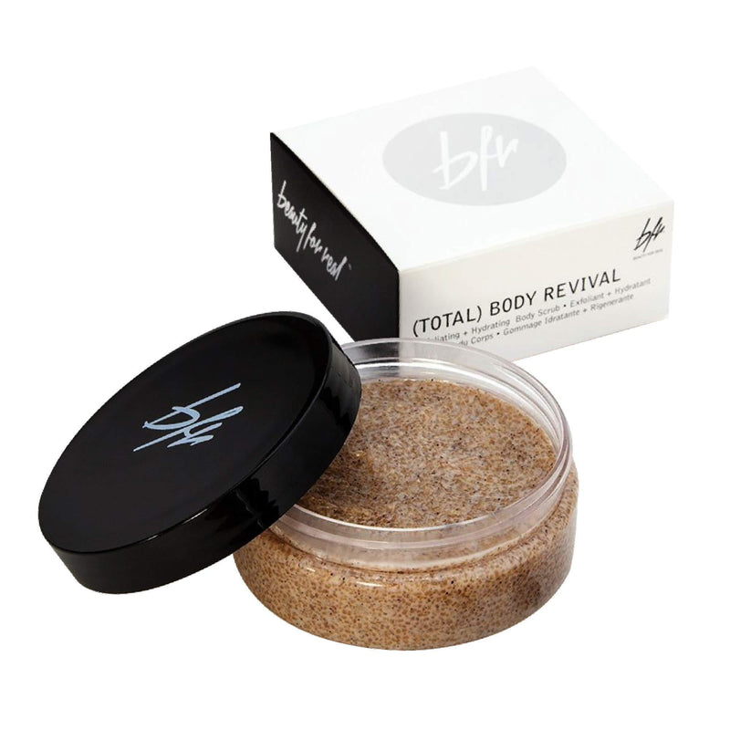 Beauty For Real (Total) Body Revival - Exfoliating Coffee Body Scrub - Softens Skin - With Raw Sugar & Organic Coffee - Light Scent of Sugar, Guava & Nectarine - Made in the USA - 6.0 oz - BeesActive Australia