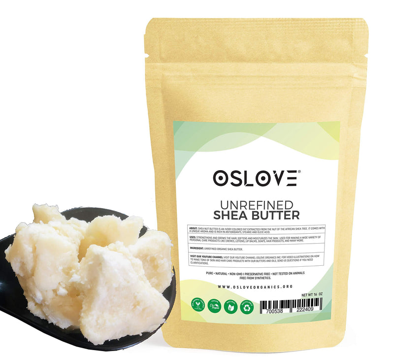 Organic Unrefined Shea Butter 1 LB by Oslove Organics -Raw, African,100% Pure, Non-GMO, Fresh, Rich and Creamy - BeesActive Australia