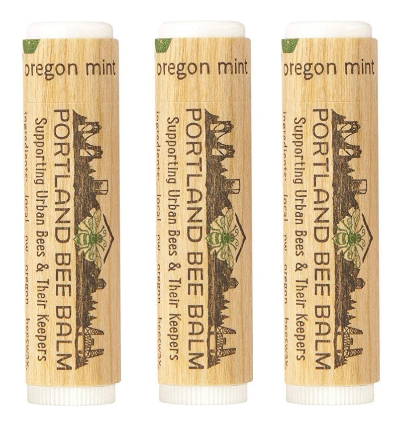 Portland Bee Balm, Beeswax Based Lip Balm - Oregon Mint, Pack of 3 - BeesActive Australia