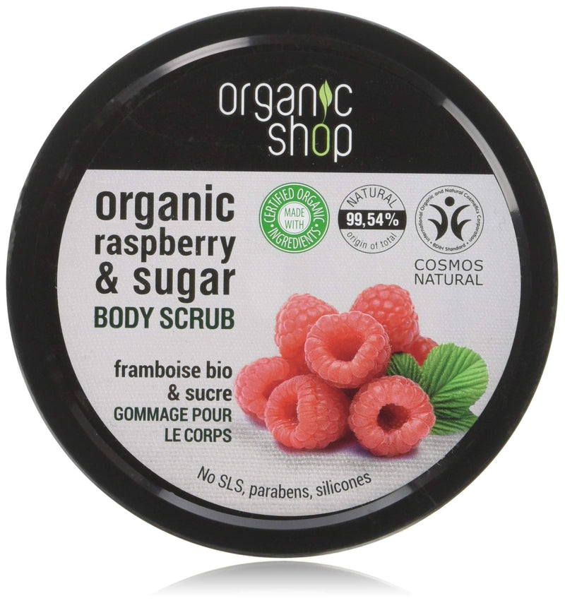 Organic Shop Body Scrub Natural Raspberry Cream and Sugar 250ml - BeesActive Australia