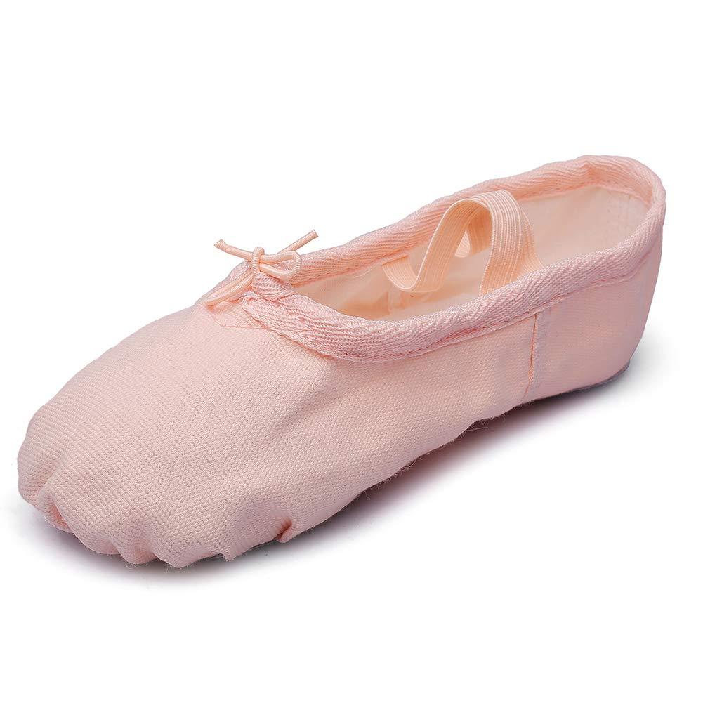 [AUSTRALIA] - MSMAX Kids Canvas Ballet Shoes Women Professional Dance Flats (Toddler/Little Kid/Big Kid) 11.5 Little Kid Light Beige 