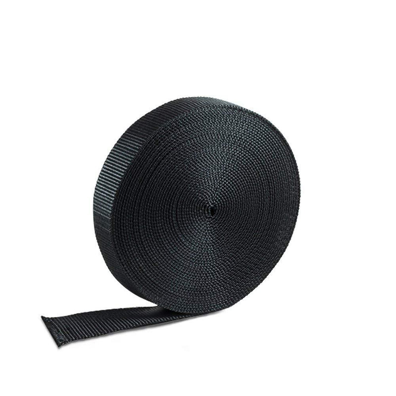 [AUSTRALIA] - Houseables Nylon Strapping Webbing Material, 1 Inch W x 10 Yard, Black, Heavy Climbing Flat Strap, UV Resistant Fabric, Web for Bags, Backpacks, Belts, Harnesses, Slings, Collars, Tow Ropes 