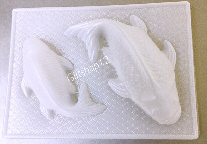 Giftshop12 Plastic Koi Fish Goldfish Shaped Mold Two Fish One Medium One Small - 9 Inch and 6.5 Inch - BeesActive Australia