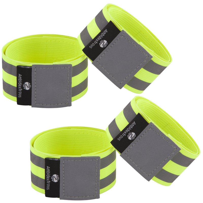 Reflective Bands for Men and Women | Reflectors for Runners, Cycling, Walking | Set of 4 Reflective Ankle Bands, Armbands, Wristbands | Reflector Tape Providing High Visibility Safety Apparel Yellow - BeesActive Australia