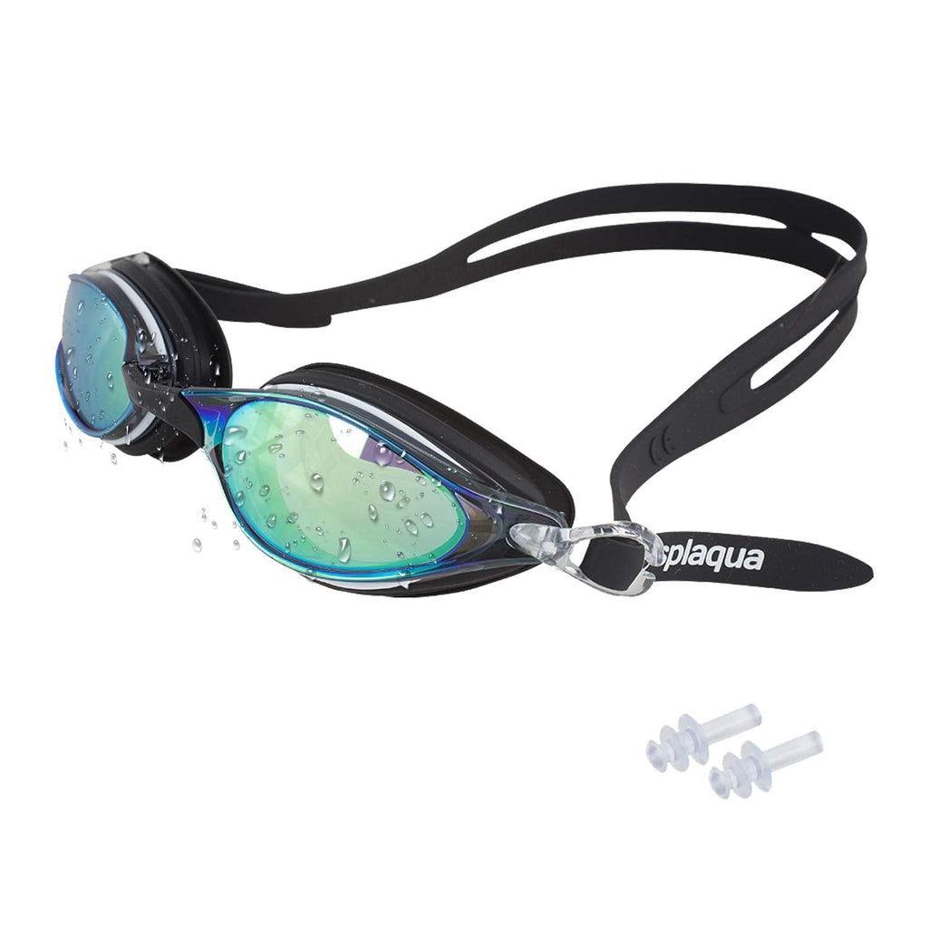 Splaqua Swim Goggles Adult Men Women Youth Kids Anti Fog Mirrored UV Protection Black - BeesActive Australia