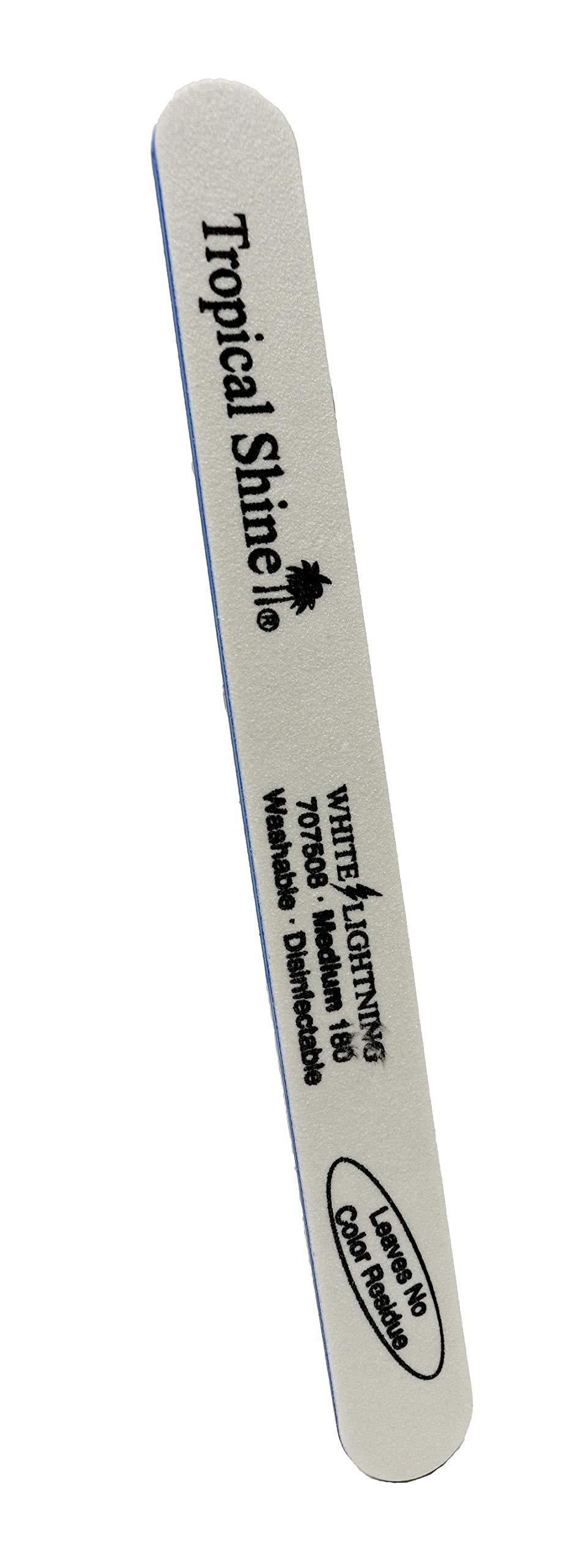 Tropical Shine White Lightening Medium 180 Grit Nail File. Nail board Washable and disinfectable. 1 Pc. - BeesActive Australia