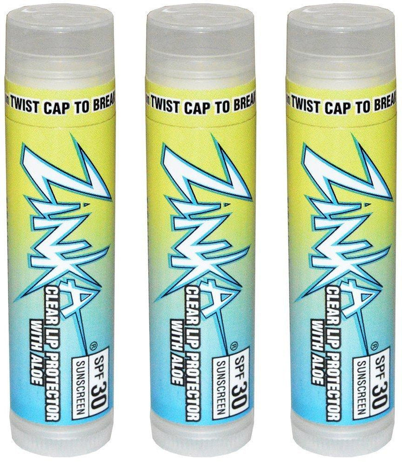 Zinka Clear Lip Protector With Aloe SPF 30 Sunscreen Lip Balm .15 Ounce (Pack of 3) - BeesActive Australia