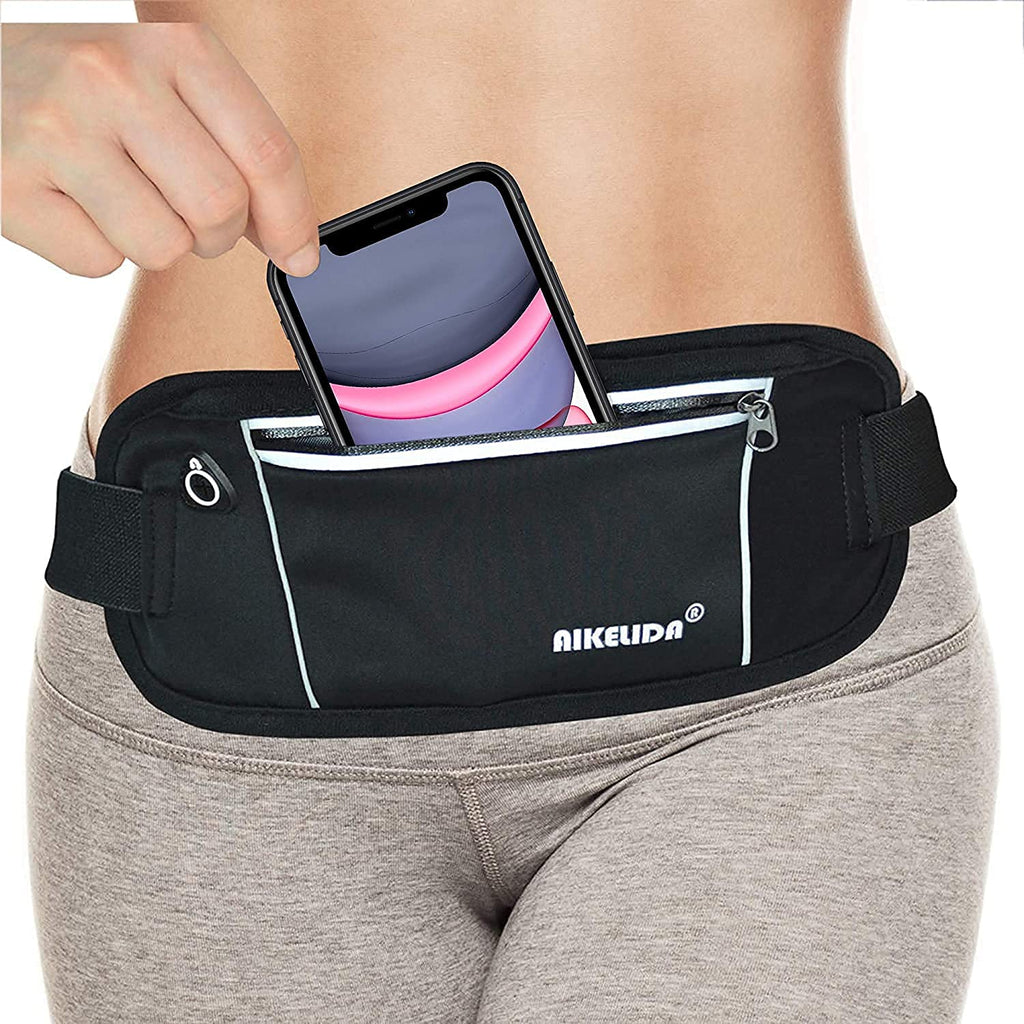 Running Belt, Black Fanny Pack Waist Pack Bag for Women Men, Adjustable Running Phone Holder - BeesActive Australia