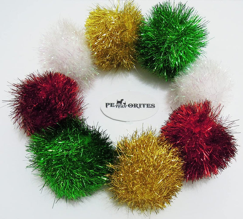 PETFAVORITES Bushy Sparkle Ball Cat Toy, Interactive Glitter Pom Pom Cat Toy Balls for Kittens, Bulk Pack. 24 Pack - BeesActive Australia