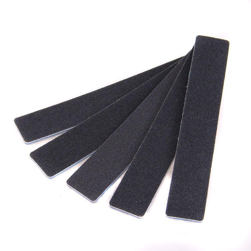 Rectangle Professional Duplex Scrub Waterproof Double Sided Nail Files Emery Board Cosmetic Manicure Pedicure Nail Art Black-Pack of 10Pcs - BeesActive Australia