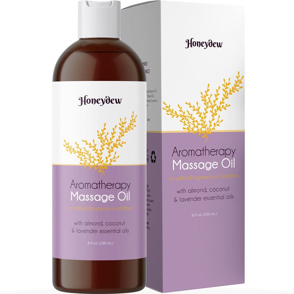 Aromatherapy Massage Oil for Massage Therapy with Pure Almond Oil for Skin Enhanced with Relaxing Lavender Essential Oil for Skin Care - Natural Body Moisturizer for Dry Skin and Scented Body Oil Calming Lavender - BeesActive Australia