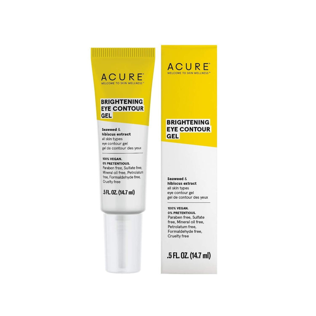 ACURE Brightening Eye Contour Gel | 100% Vegan | For A Brighter Appearance | Seaweed & Hibiscus Extract - Rejuvenates, Hydrates & Soothes | All Skin Types | 0.5 Fl Oz - BeesActive Australia