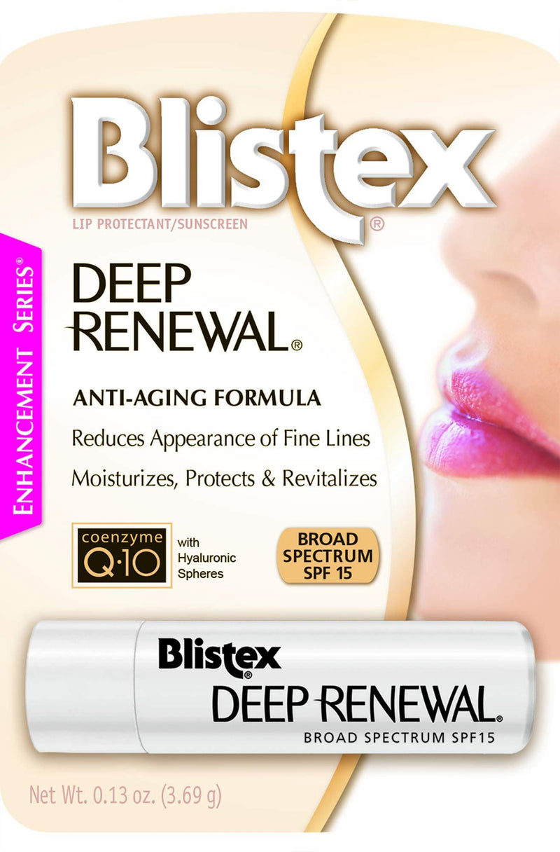 Blistex Lip Protectant Sunscreen Deep Renewal Anti-Aging Formula 0.13 Ounce (3.69g) (Value Pack of 2) - BeesActive Australia