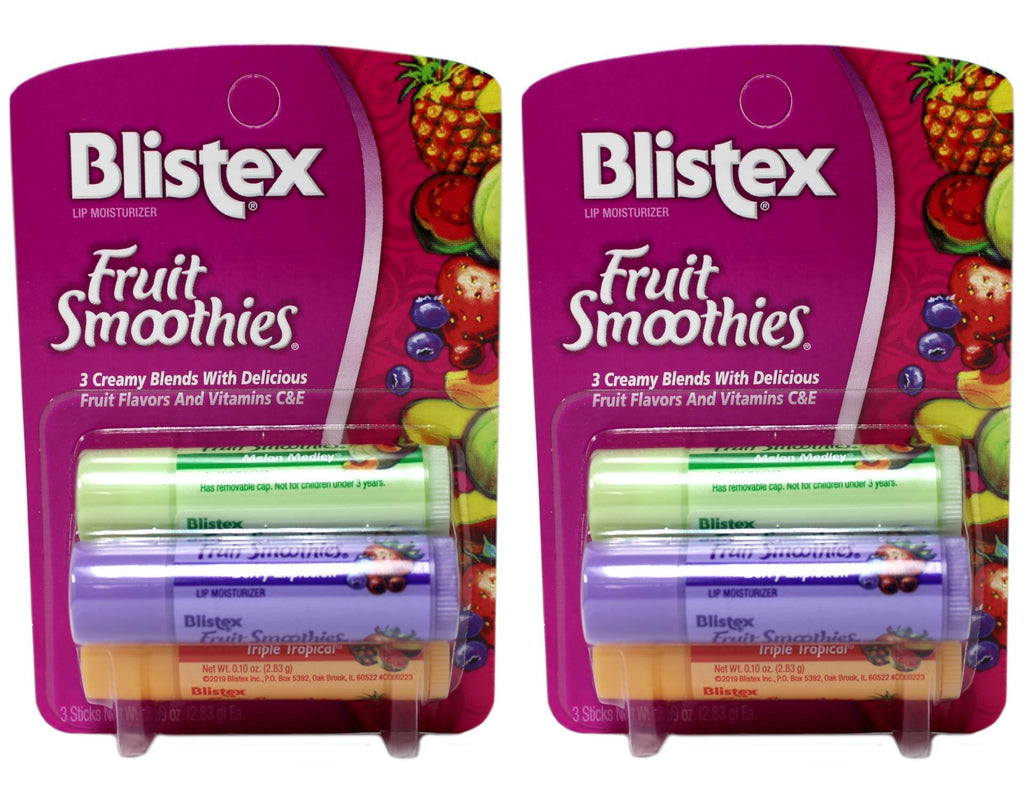 Blistex Fruit Smoothies Lip Moisturizers 3 Sticks 0.10 oz each Pack of 2 - BeesActive Australia