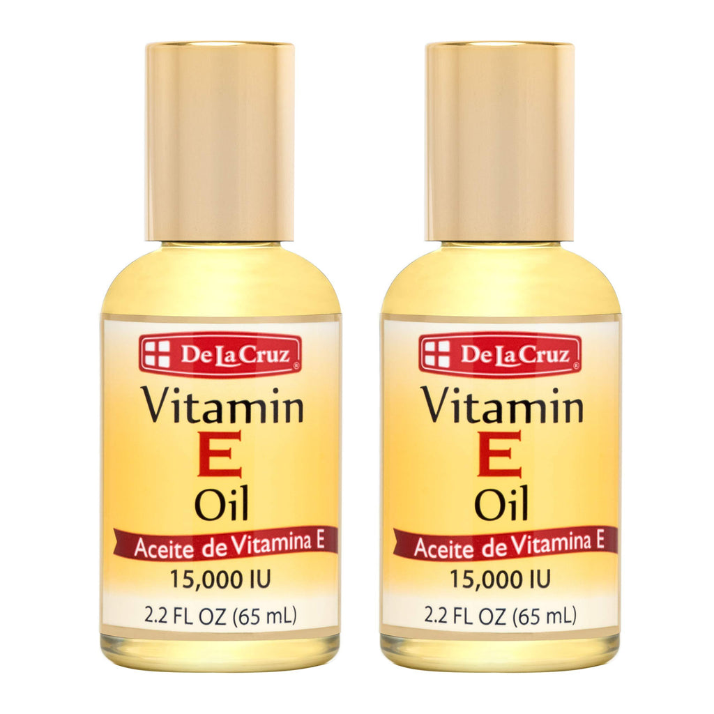 De La Cruz Vitamin E Oil for Skin, Face and Body 15,000 IU - No Preservatives, Artificial Colors or Fragrances, Made in USA 2.2 FL. OZ. - 2 Bottles 2.2 Fl Oz (Pack of 2) - BeesActive Australia