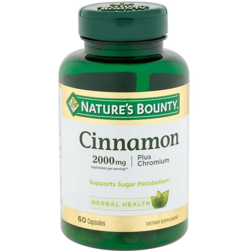 Nature's Bounty Cinnamon 2000mg Plus Chromium, Dietary Supplement Capsules 60 ea (Pack of 4) - BeesActive Australia