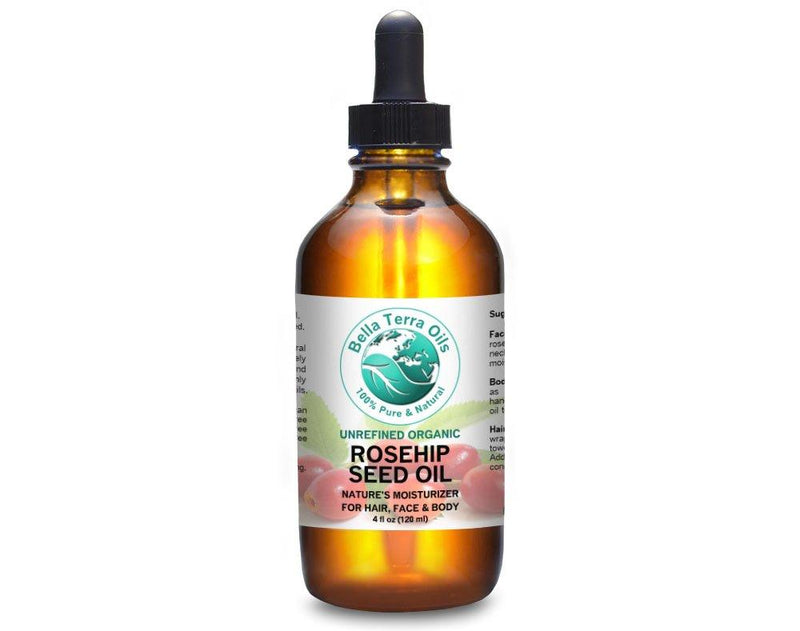 Rosehip Seed Oil 4 oz 100% Pure Cold-pressed Unrefined Organic Hexane-free Natural Moisturizer for Skin and Hair. Anti-aging. Great for Sensitive Itchy Dry Mature Skin - Bella Terra Oils - BeesActive Australia
