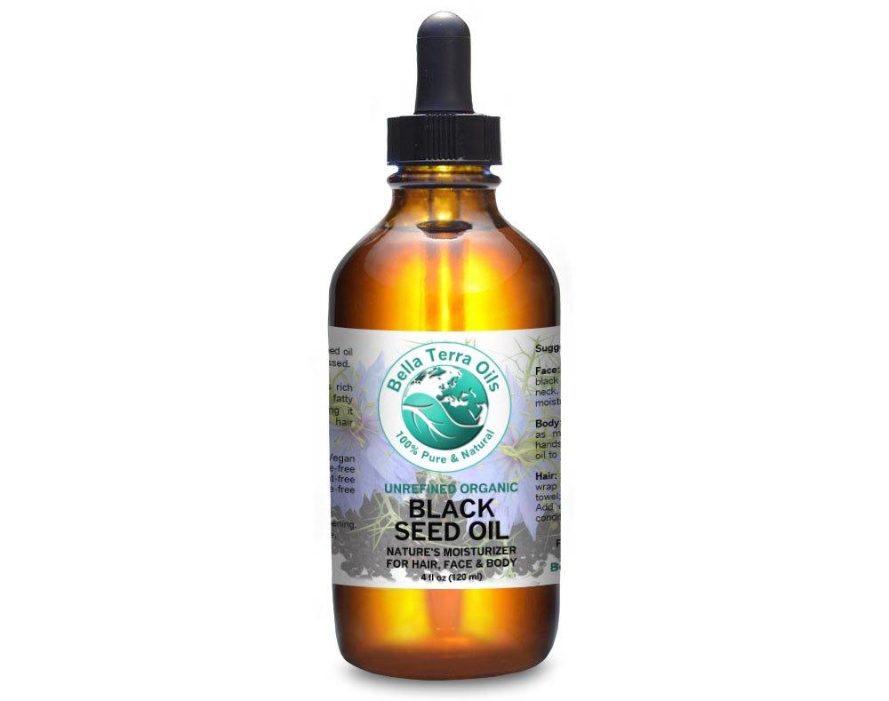 Black Seed Oil 4 oz 100% Pure Cumin Cold-pressed Unrefined - Bella Terra Oils - BeesActive Australia