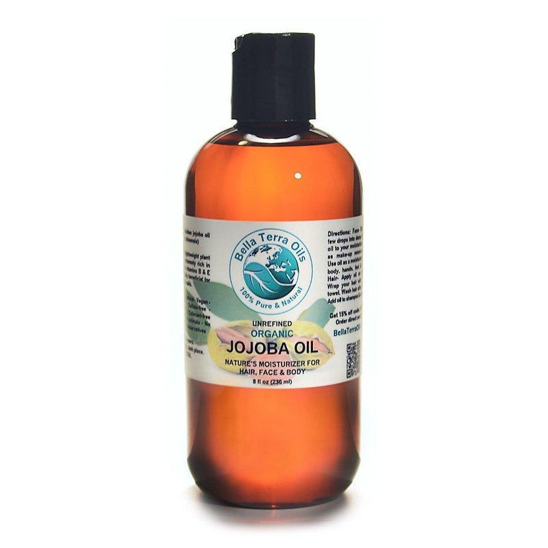 Jojoba Oil 8 oz 100% Pure Cold-pressed Unrefined Organic - Bella Terra Oils - BeesActive Australia