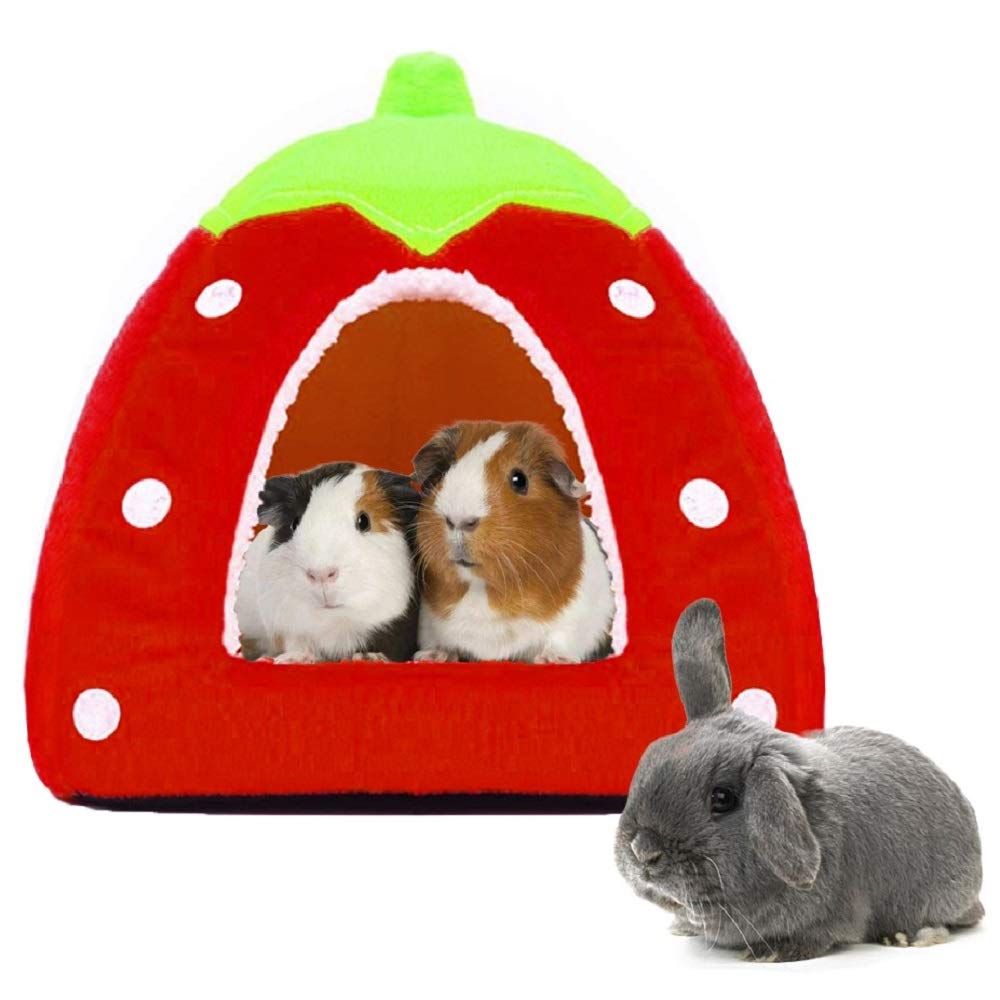 Spring Fever Hamster Guinea Pig Rabbit Dog Cat Chinchilla Hedgehog Bird Small Animal Pet Bed House Hideout Cage Accessorie Medium B Red - BeesActive Australia