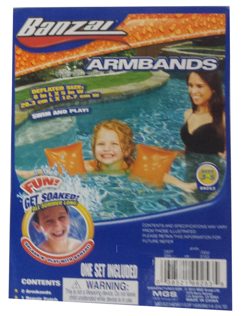 2 Pack - Genuine Bazai Arm Band Swim Trainers - Safety Orange - BeesActive Australia