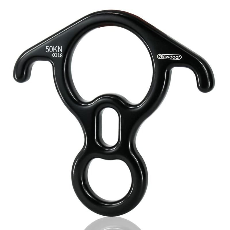NewDoar 50KN 11000 LBF Rescue Figure,8 Descender Large Bent-Ear Belaying and Rappelling Gear Belay Device for Rock Climbing, Aerial Dance,Ziplining and Peak Rescue 7075 Aluminum Alloy black - BeesActive Australia