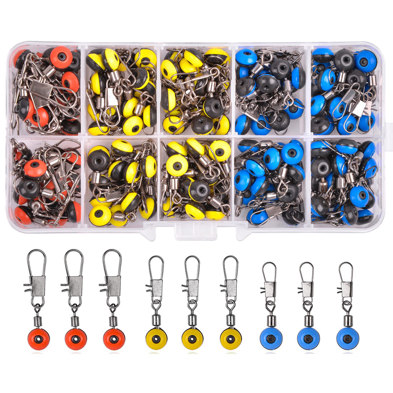 Fishing Line Sinker Slides Kit, Fishing Rig Floats Swivel Snap Clip Connector Catfish Tackle Box 150pcs/box - BeesActive Australia
