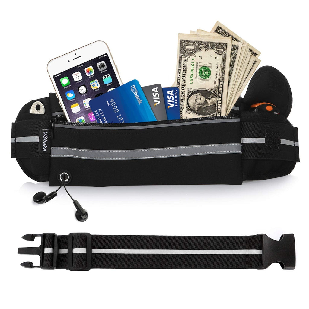 USHAKE Gear Running Belt with Extender, Bounce Free Pouch Bag, Fanny Pack Workout Belt Sports Waist Pack Belt Pouch for Apple iPhone Samsung Note Galaxy in Running Walking Cycling Gym-01 - BeesActive Australia