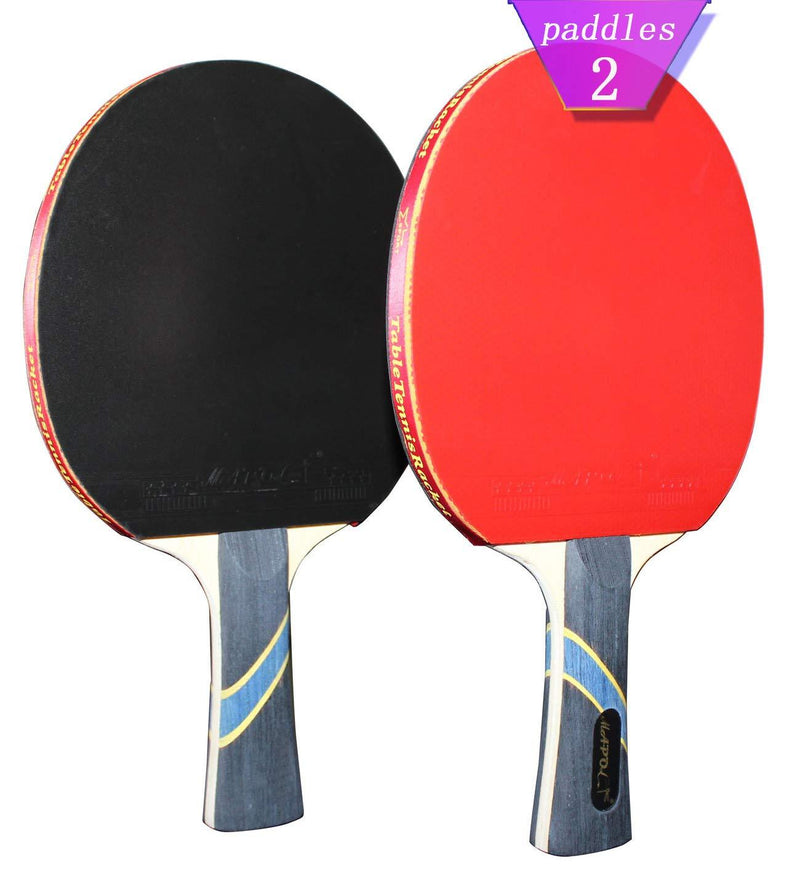 [AUSTRALIA] - MAPOL 4 Star Professional Ping Pong Paddle Advanced Training Table Tennis Racket with Carry Case (2PCS) 
