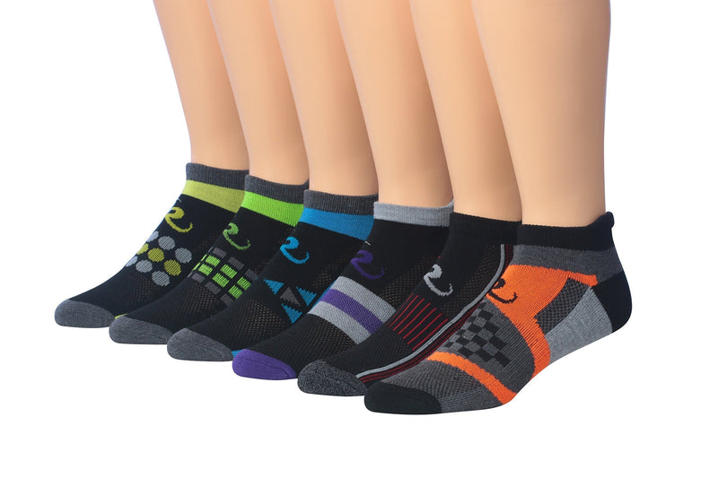 [AUSTRALIA] - Ronnox Men's 6-Pairs Low Cut Running & Athletic Performance Tab Socks Shoe Size: 9-11 (M/L) Colorful Sports #2 