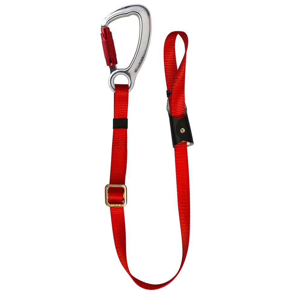 Fusion Climb 38" x 1" Lanyard with Double Locking True Captive Eye Steel Hook Red, Red/Silver, One Size - BeesActive Australia