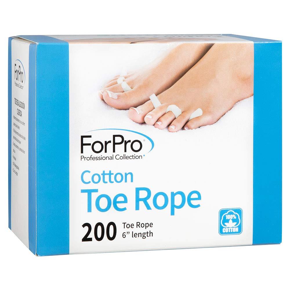 ForPro Cotton Toe Rope, Pedicure Toe Separator, Lint-Free, Biodegradable Cotton, 6”, 200-Count - BeesActive Australia