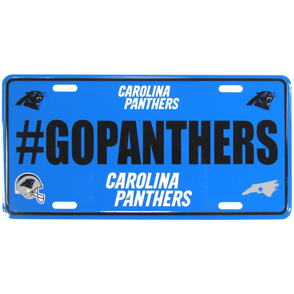 NFL Hashtag License Plate Carolina Panthers Standard Blue - BeesActive Australia