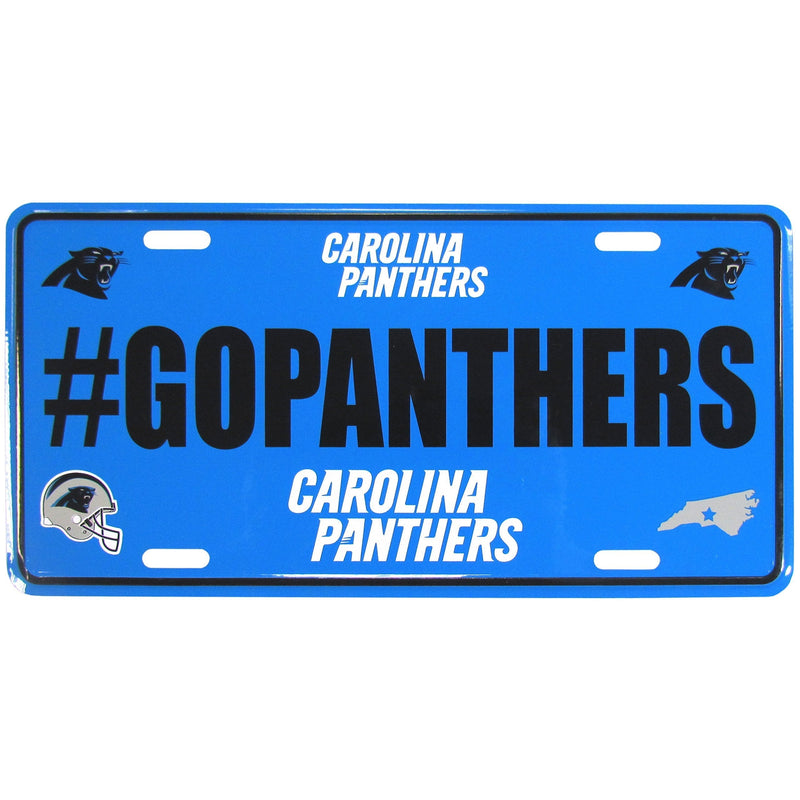 NFL Hashtag License Plate Carolina Panthers Standard Blue - BeesActive Australia