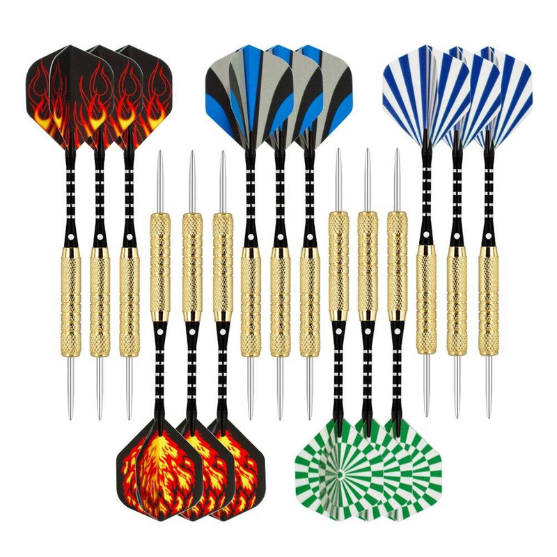 [AUSTRALIA] - Wolftop Steel Tip Darts 18 Grams | 23 Grams - Premium Darts Set with Aluminum Shafts and Standard Flights + Rubber O'Rings + Dart Sharpener 